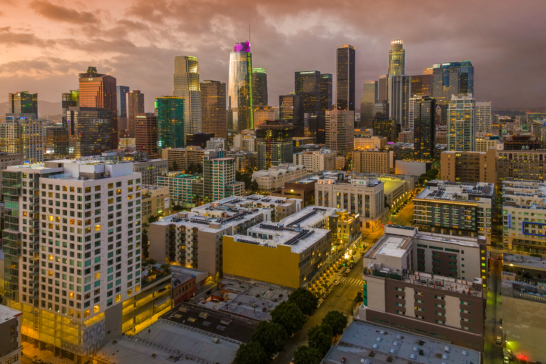 Olive & Olympic Apartments - Los Angeles Aerial Drone Photography